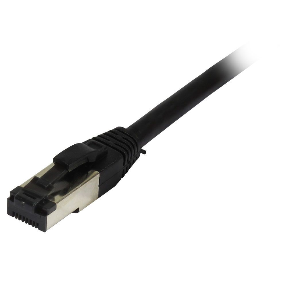 Patchkabel RJ45, CAT8.1 2000Mhz, 10m, Schwarz, S-STP(S/FTP), TPE/LSZH(SuperFlex), AWG26, Synergy 21