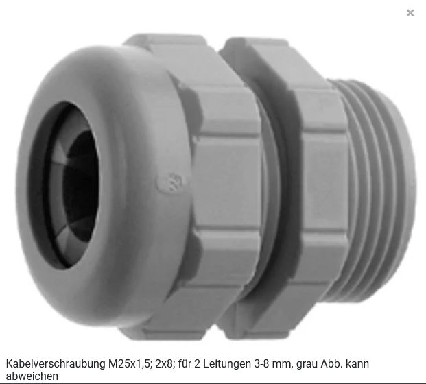 Telegärtner zbh.Kabelverschraubung M 25 x 1, 5, 2x8,
