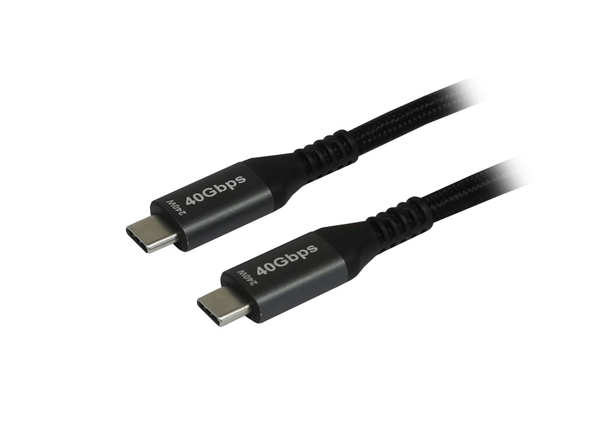 Synergy21 Cable USB 4.0 C St 1.5m Black Textil 40G/5A 240W Gen - Cable - Digital/Daten (S215316)