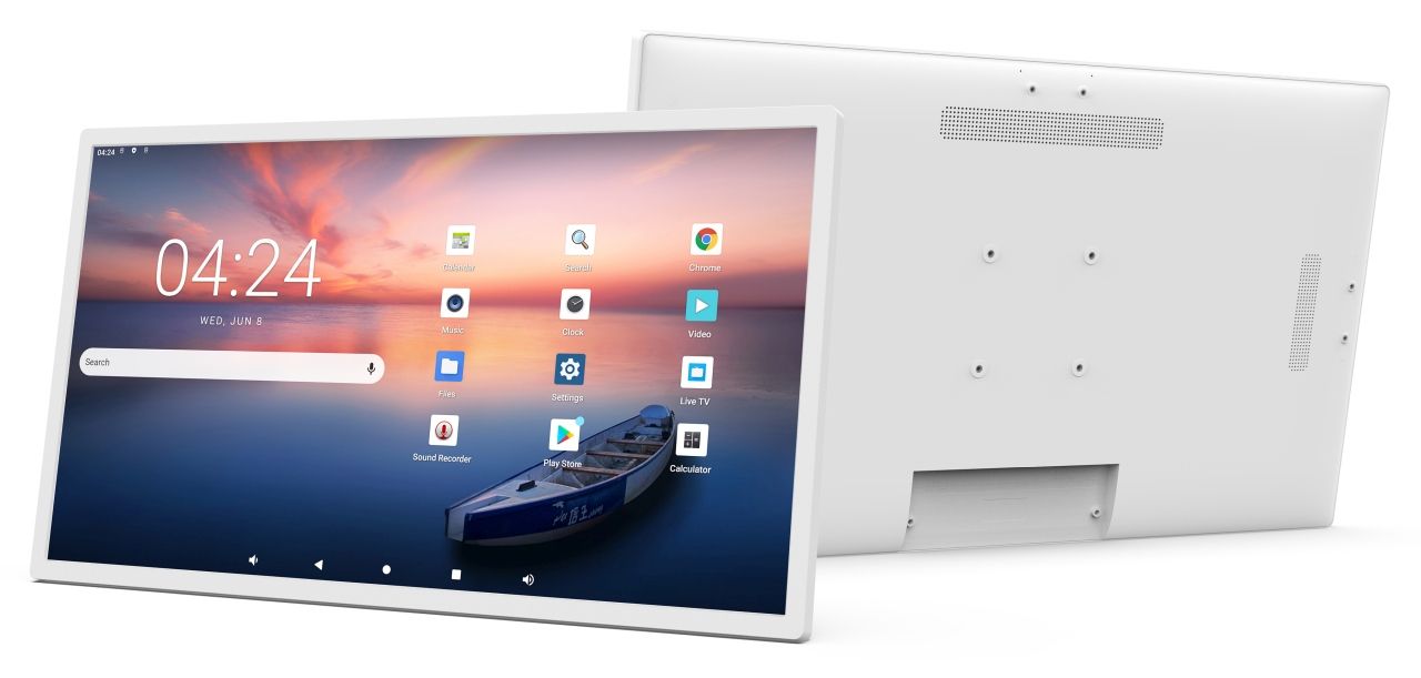 ALLNET High Performance Display 32 Zoll, Android 13, RK3588S2, HDMI In, Farbe Weiß, Mit Batterie Standfuß