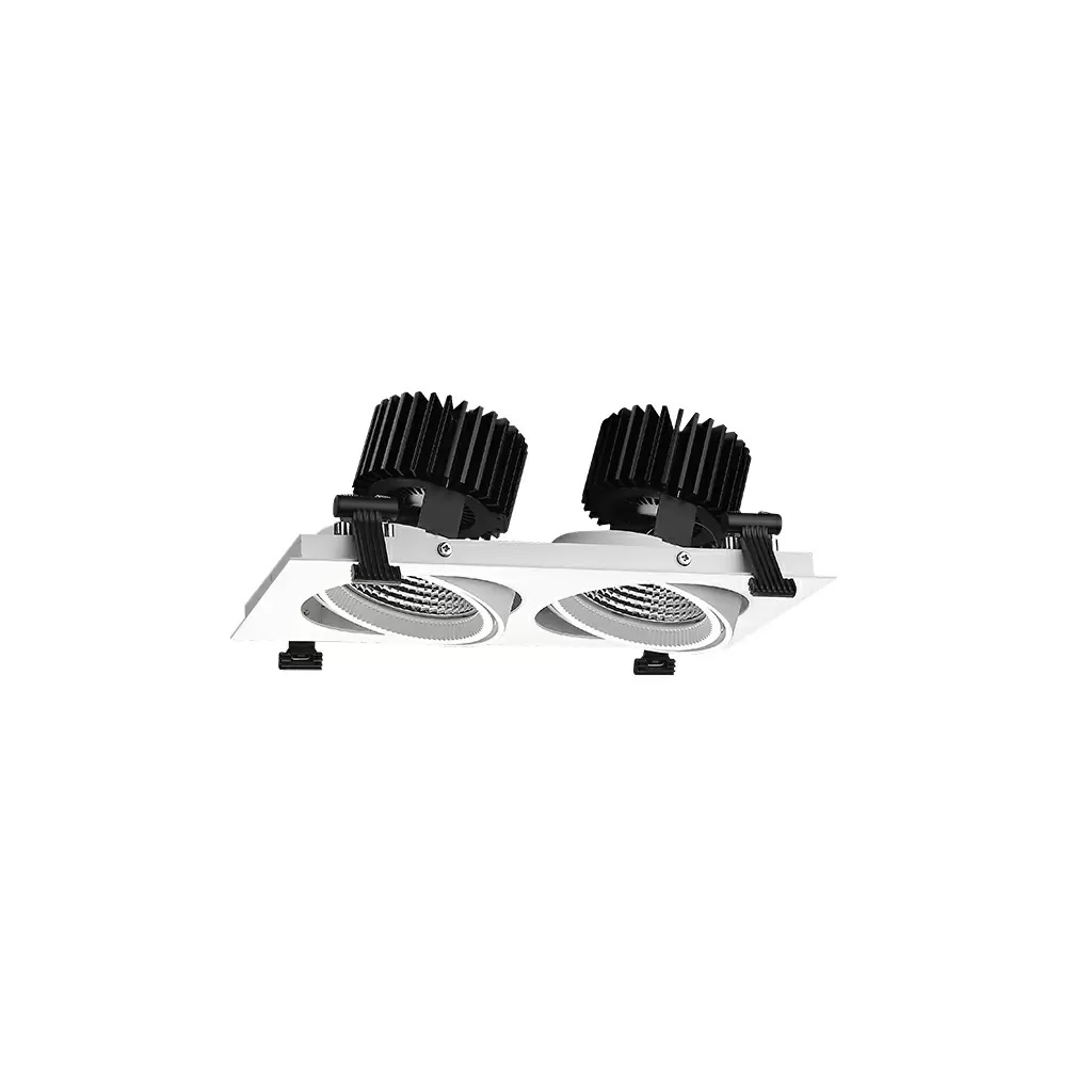 Synergy 21 LED Downlight Double-Head Weiss 2 35W, Schwenkbar, Warmweiß