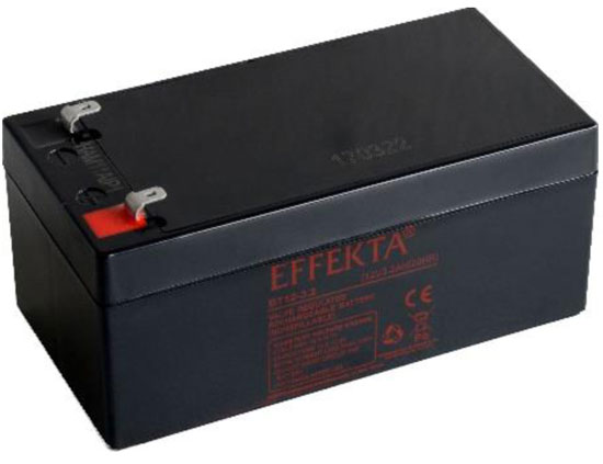 Effekta Zbh. Akku, 12V-3,2AH, BT12-3,2, F1 / 6,35 X 4,75 Mm