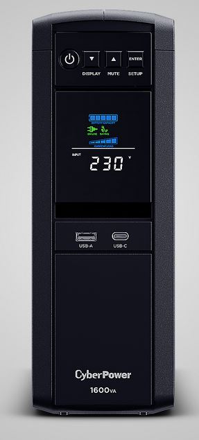 CyberPower USV, PFC-Serie, 1600VA/1000W, Line-Interactive, USB, reiner Sinus, Schutzkontaktdosen/IEC C13,