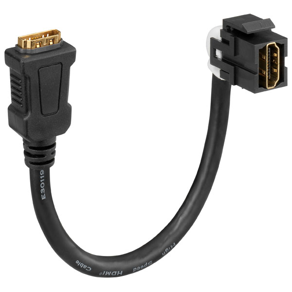 Rutenbeck Modul, HDMI, Keystone, Buchse/Buchse, 20cm,  KMK-HDMI KP sw