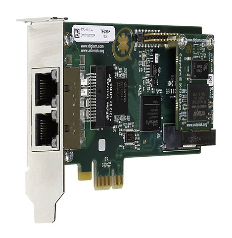 Sangoma Two (2) span digital T1/E1/J1/PRI PCI-Express x1 card Sangoma Two (2) span digital T1/E1/J1/PRI PCI-Express x1 card