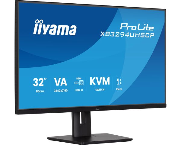 IIYAMA XB3294UHSCP-B1 32" 4K UHD IPS Monitor With USB-C Dock
