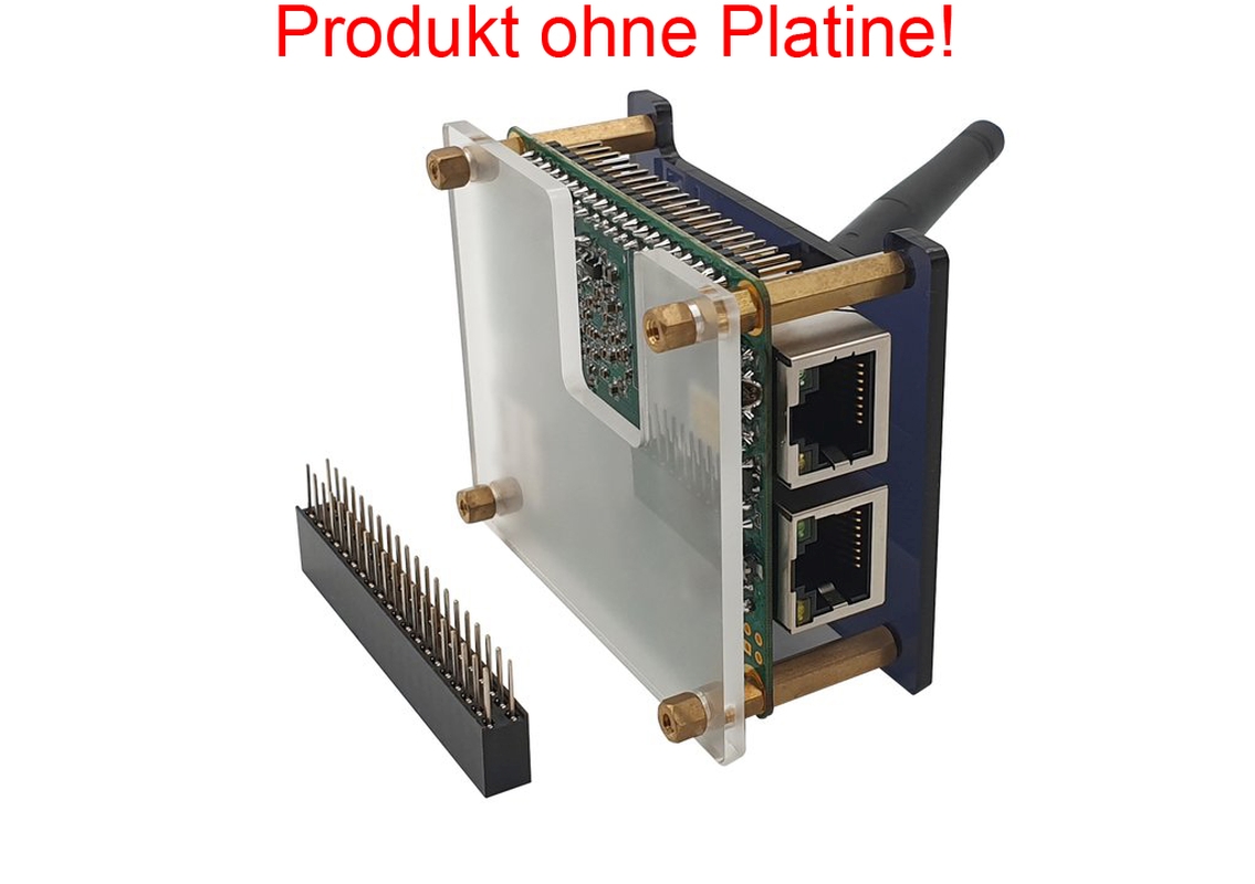 Rock Pi E zbh. DEVELOPERS PACKAGE Gehäuse mit Antenne und Steckleiste