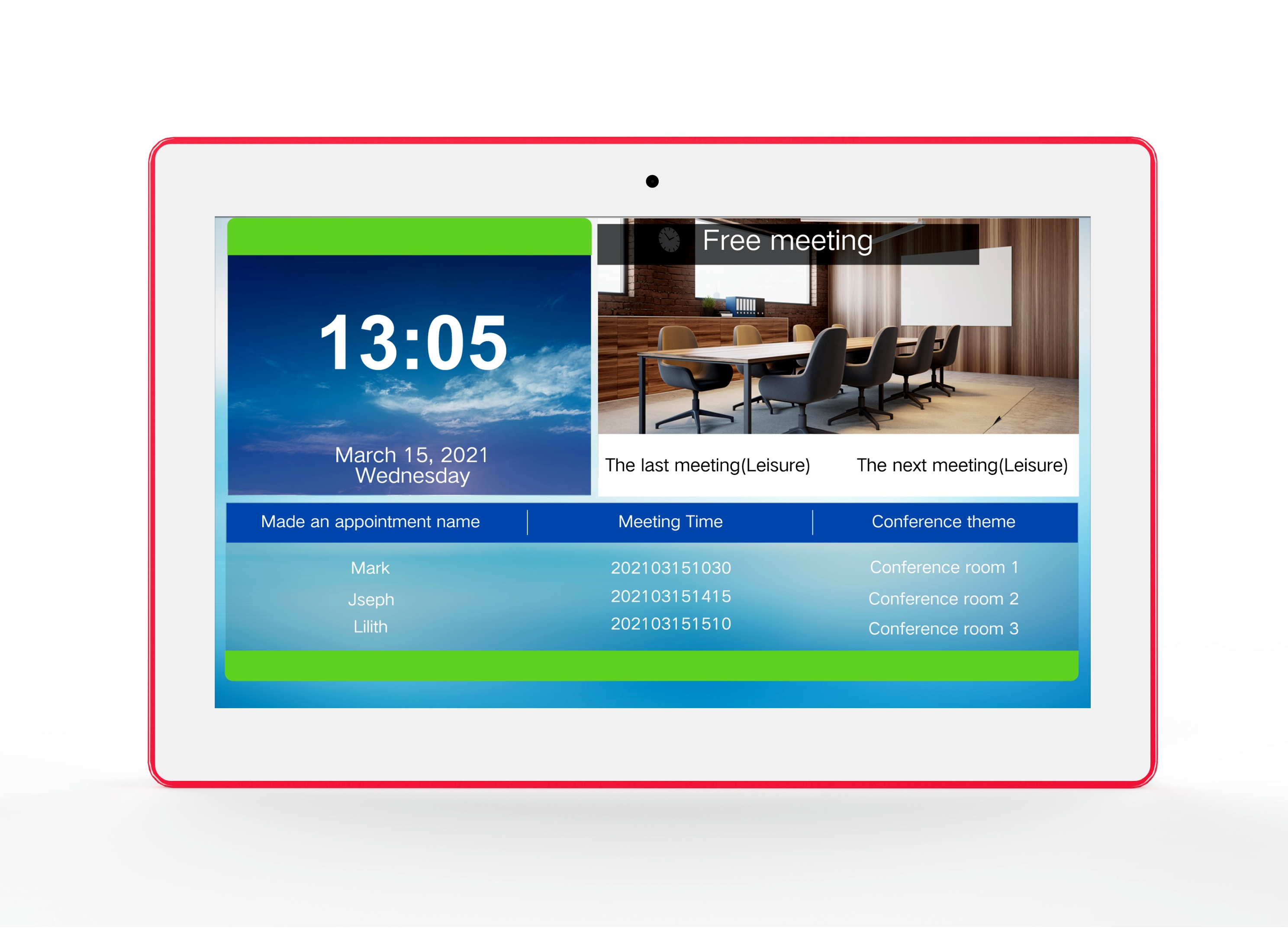 ALLNET Meetingraum RGB LED Tablet 15 Zoll RK3576 Android 16 und NFC/RFID Farbe weiß