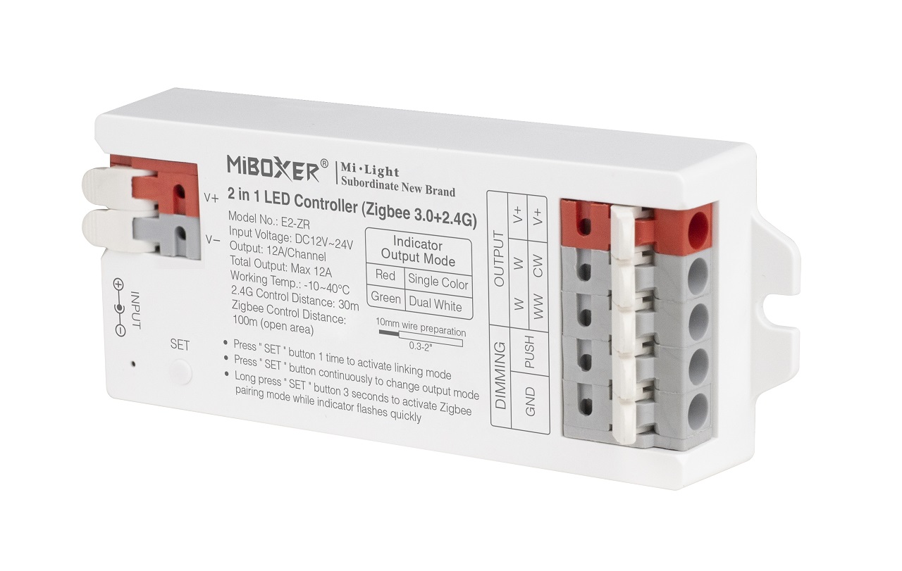 LED Controller E-Serie 2in1 Single Colour/Dual White (CCT) Zigbee3.0/2.4G Milight/Miboxer