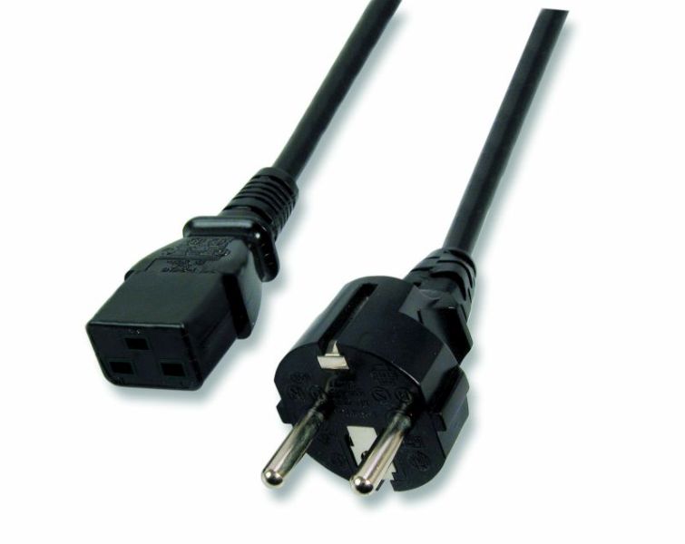 Netzkabel 230V Safety Contact CEE7(Stecker) KaltgeräTe IEC-C19(Buchse), 1,8m, 16A