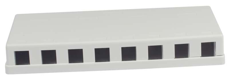 Keystone,Modulträger, Patchpanel für  8x TP-Modul, Aufputz,  weiss(ABS), Synergy 21,