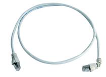 TelegäRtner Patchkabel CAT6A, 1x90Grad Gedreht, 5m, Grau, 500MHz, S/FTP, Halogenfrei
