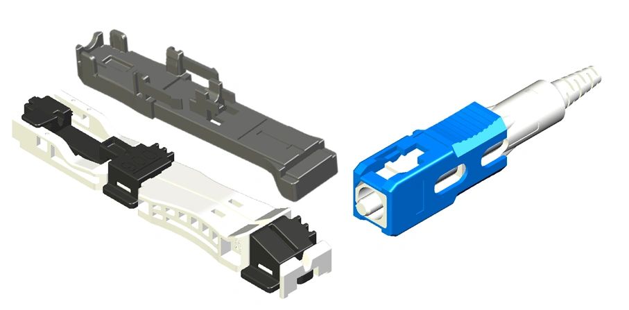 TelegäRtner LWL, Fiber Field Plug(FFP) Set SC OS2/PC 250/900, Mit Montagehilfe