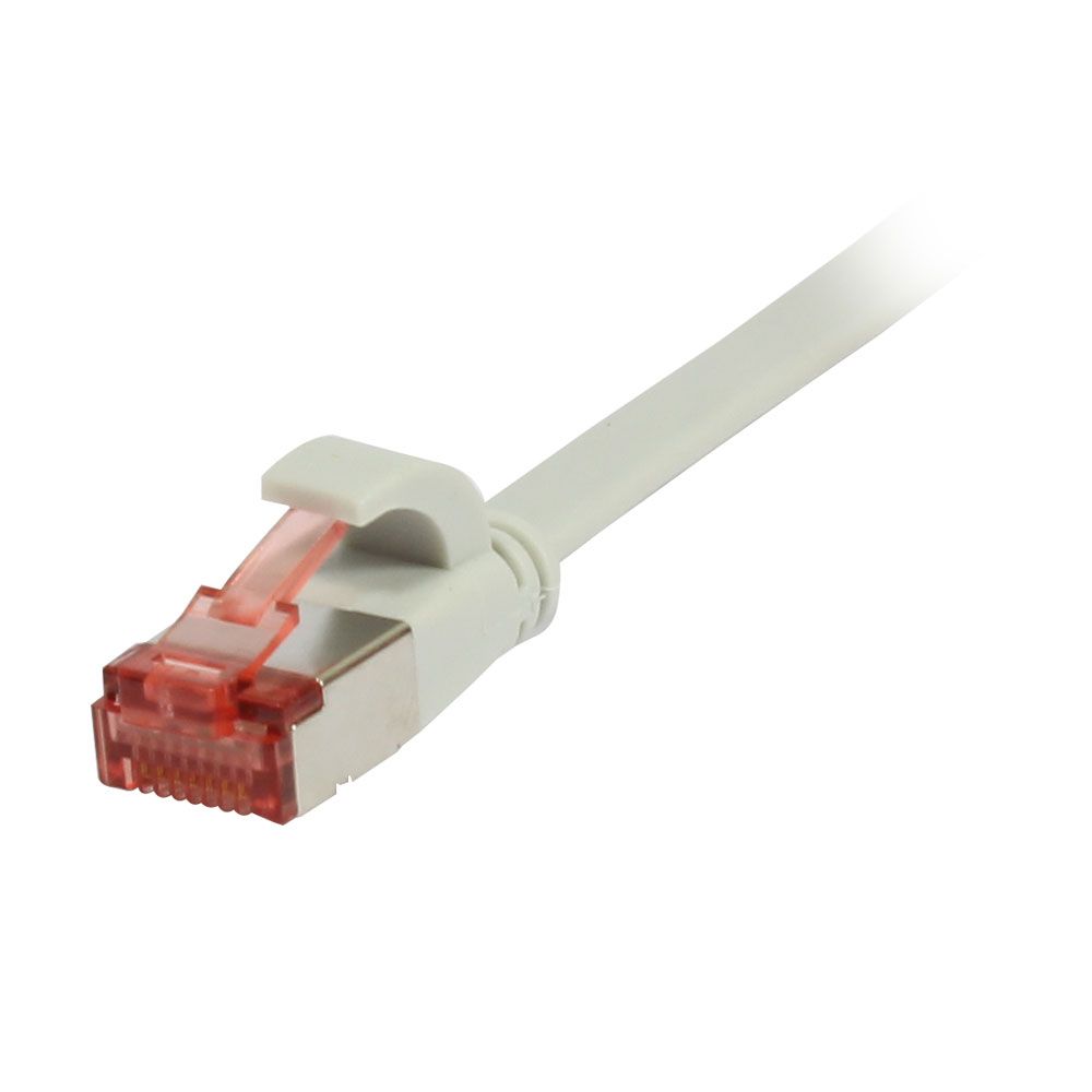 Patchkabel RJ45, CAT6 250Mhz,  0.15m grau, FTP(U/FTP), TPE(Superflex), Flach, Synergy 21,