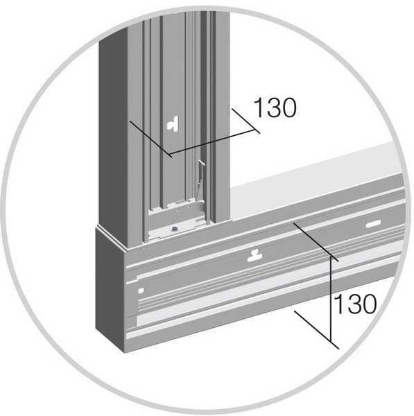 TEM Serie  Modul Brüstungskanal L-BEND MA130x65 ES