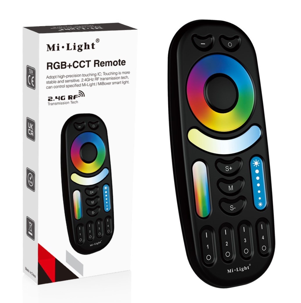 LED Fernbedienung RGB-WW (RGB-CCT) 4 Zonen Black Milight/Miboxer