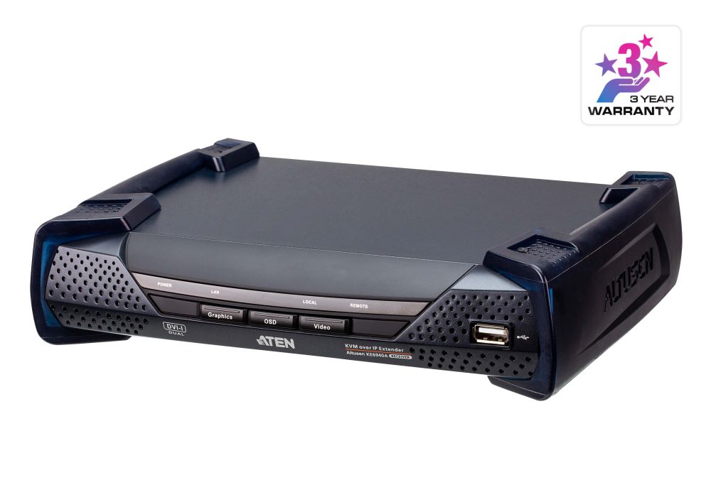 Aten KVM-Extender, over IP, Dual-Display KVM(nur Receiver), DVI-I