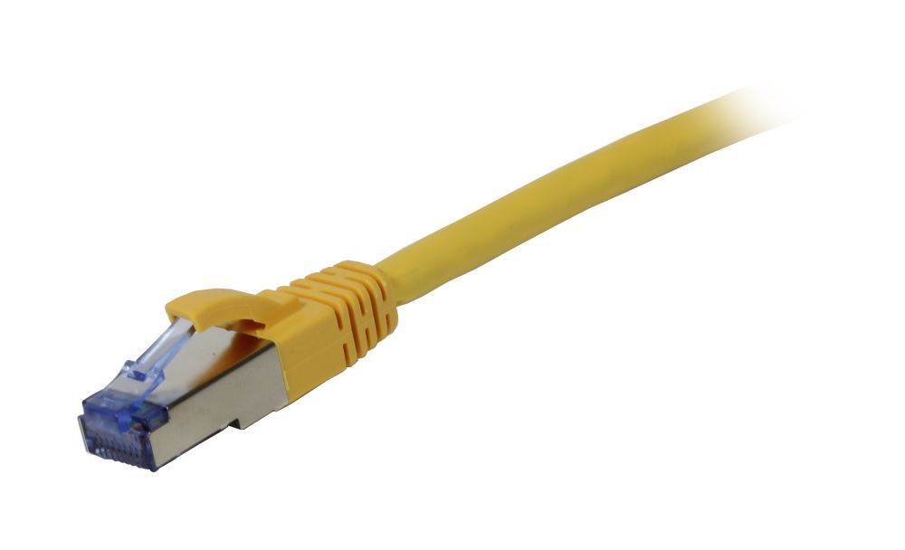 Patchkabel RJ45, CAT6A 500Mhz, 1.0m, gelb, S-STP(S/FTP),  Komponent getestet(GHMT certified), AWG26, Synergy 21