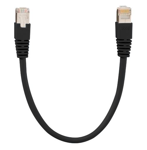 Rutenbeck Patchkabel RJ45, CAT6A 500Mhz, 1,0m, Schwarz, S-STP(S/FTP), LSZH, AWG26, PK Cat.6A Iso U 6 KV HF 1,0 M Sw