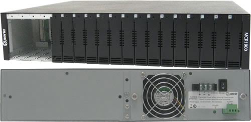 Perle MCR1900-DC network equipment chassis 2U Black, Grey