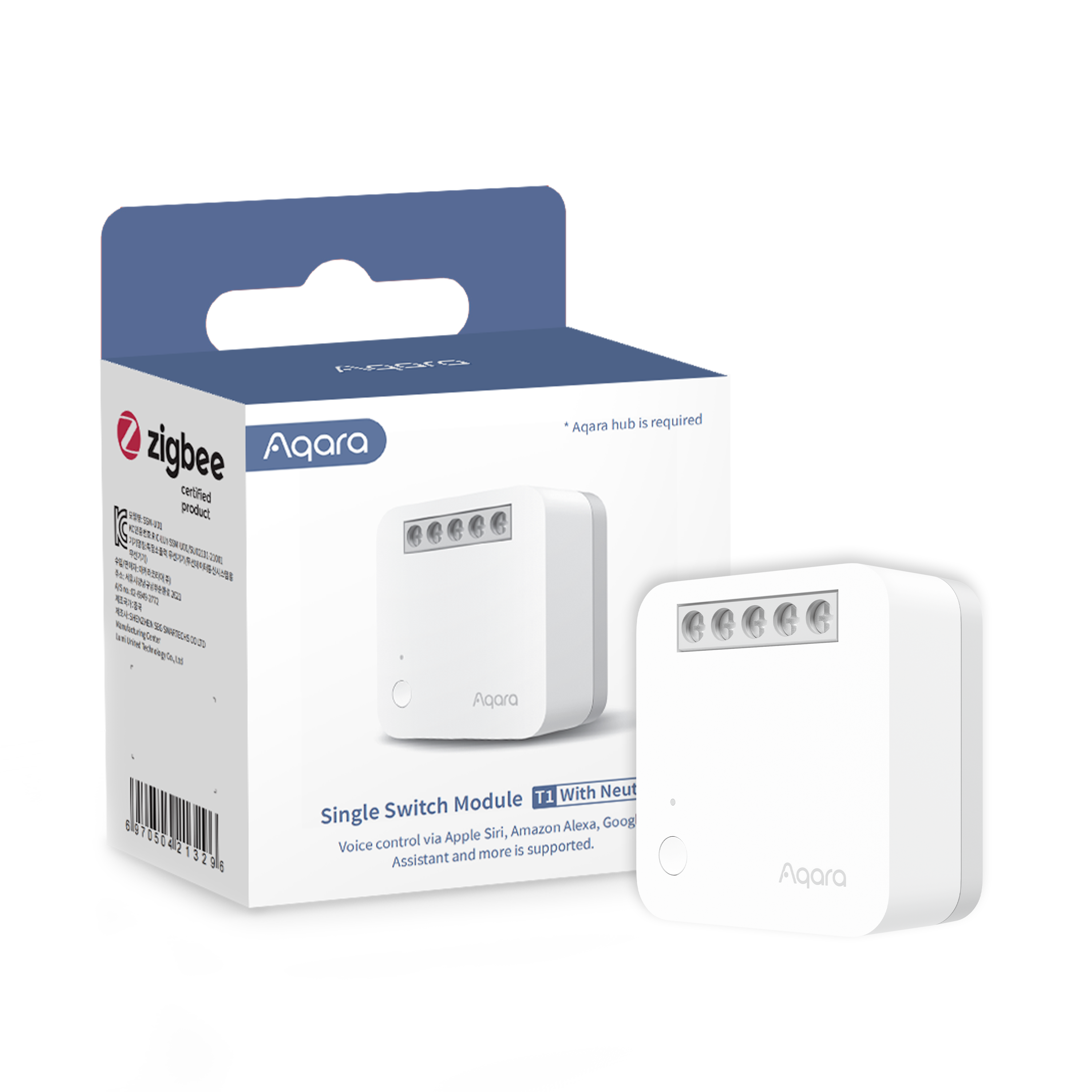 Aqara Einzelschalter-Modul T1 Mit Neutralleiter (HomeKit)