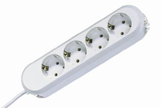 BACHMANN SMART Steckdosenleiste 4x Safety Contact Weiss 1,5m