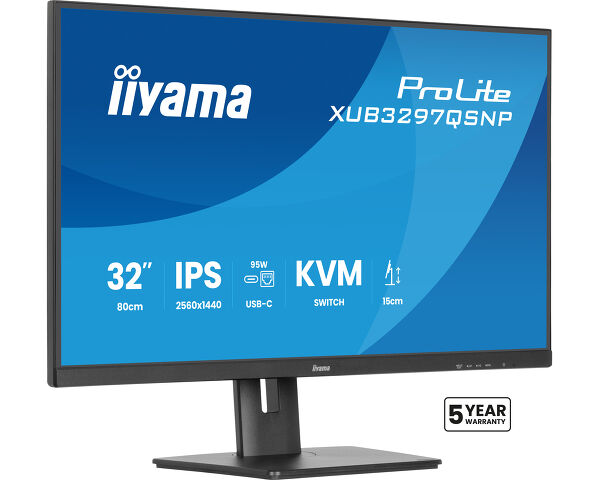 iiyama ProLite XUB3297QSNP-B1 computer monitor 81.3 cm (32") 2560 x 1440 pixels Quad HD LED Black