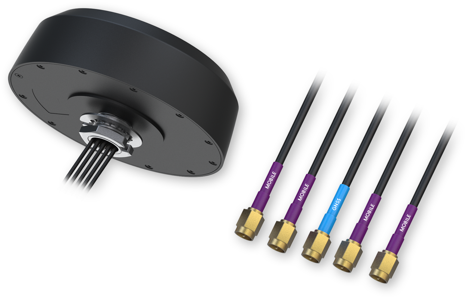 5G/LTE/Wi-Fi/GNSS Mobile Antenna, 5x SMA