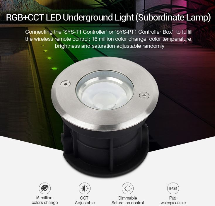 LED Subordinate Bodeneinbaustrahler 5W RGB CCT Mit Funk Und WLAN Milight/Miboxer