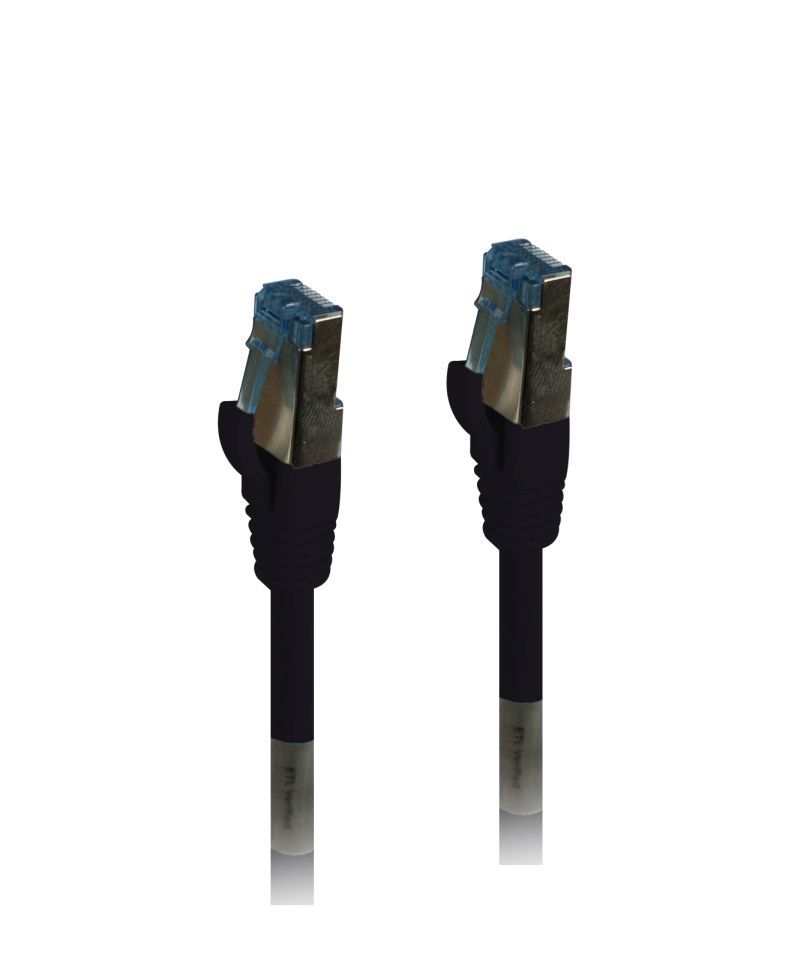 Patchkabel RJ45, CAT6A 500Mhz,  0.25m, schwarz, S-STP(S/FTP), PUR(Außen/Outdoor/Industrie), AWG26, Synergy 21 Patchkabel RJ45, CAT6A 500Mhz,  0.25m, schwarz, S-STP(S/FTP), PUR(Außen/Outdoor/Industrie), AWG26, Synergy 21
