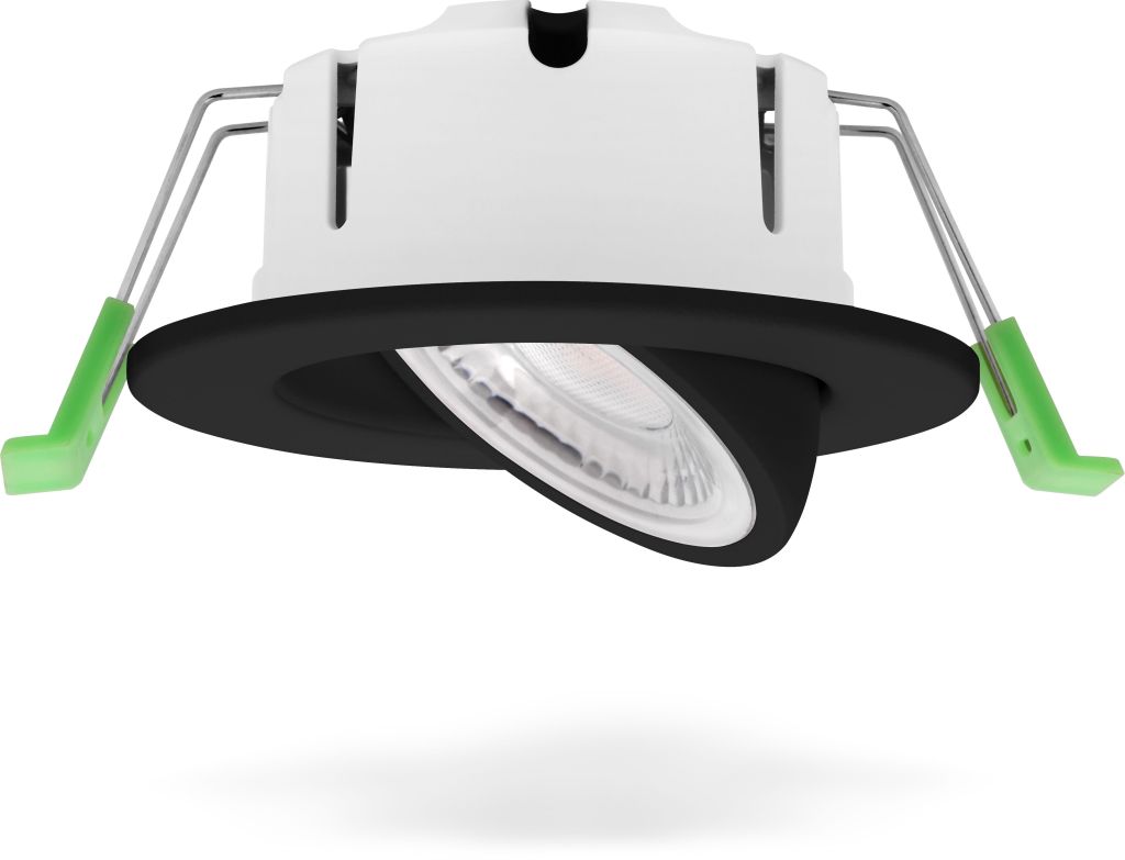 Synergy 21 LED Deckeneinbauspot Phos schwenkbar rund schwarz CCT switchable