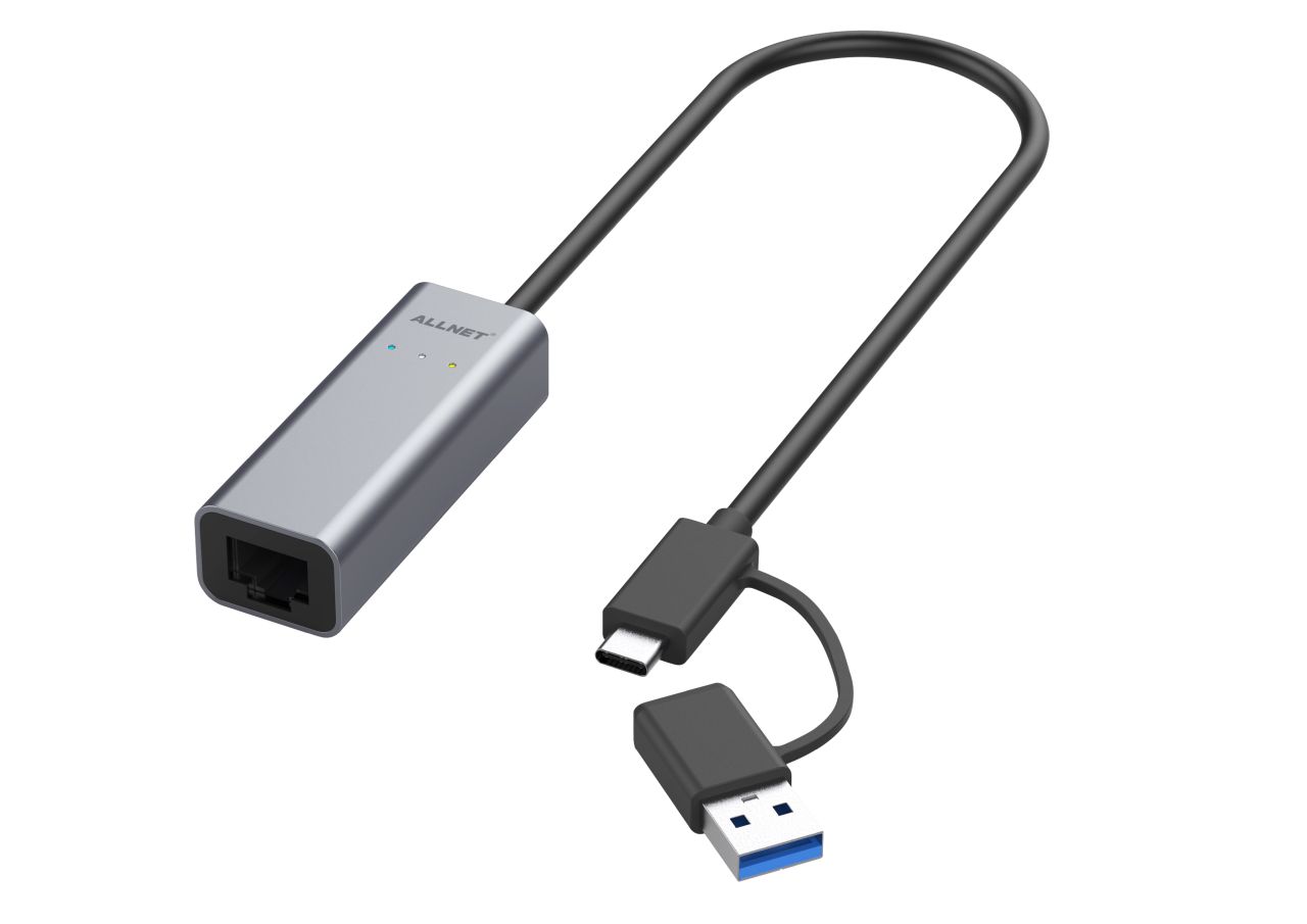 ALLNET USB 3.0 Typ-C&A Ethernet Adapter 2.5 Multi-Gigabit LAN ALL-NC-2.5G-USBC/A  *ALLTRAVEL* ALLNET USB 3.0 Typ-C&A Ethernet Adapter 2.5 Multi-Gigabit LAN ALL-NC-2.5G-USBC/A  *ALLTRAVEL*