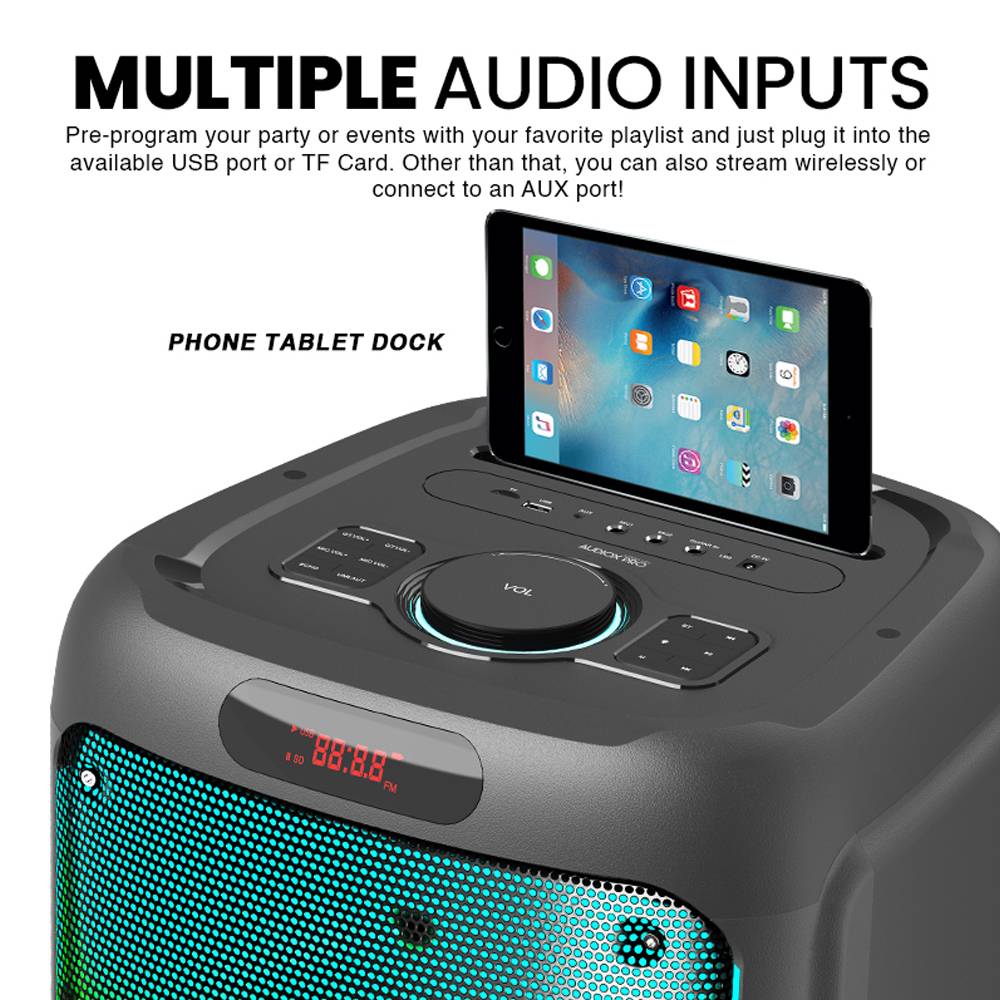 SonicGear AudioX Pro 1200 HD Bluetooth Portable Speaker mit 2 Wireless Mic