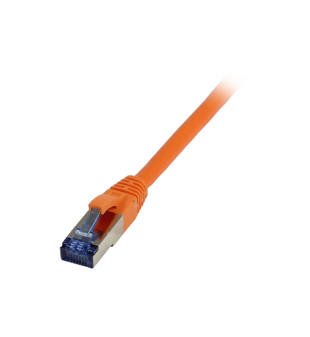 Patchkabel RJ45, CAT6A 500Mhz,  0.15m, orange, S-STP(S/FTP), TPE/LSZH(Superflex), AWG26, Synergy 21