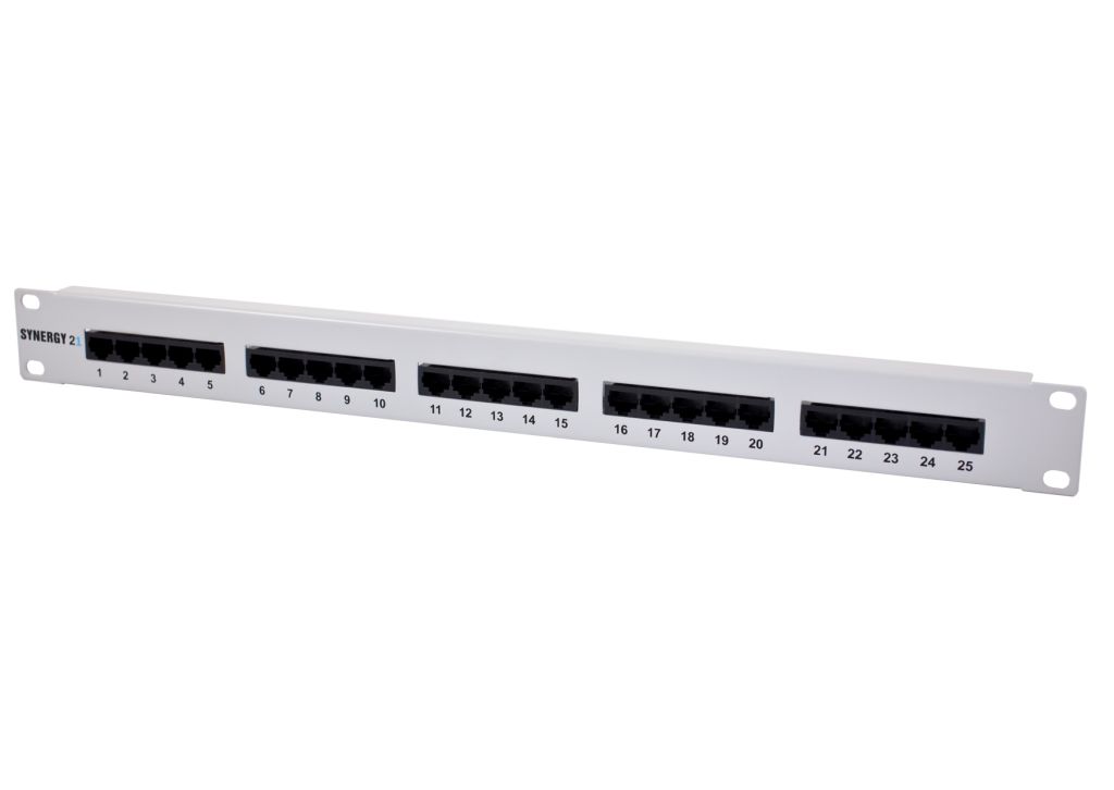 Patch Panel 25xTP, CAT3, ISDN, 19", Lichtgrau Synergy 21,