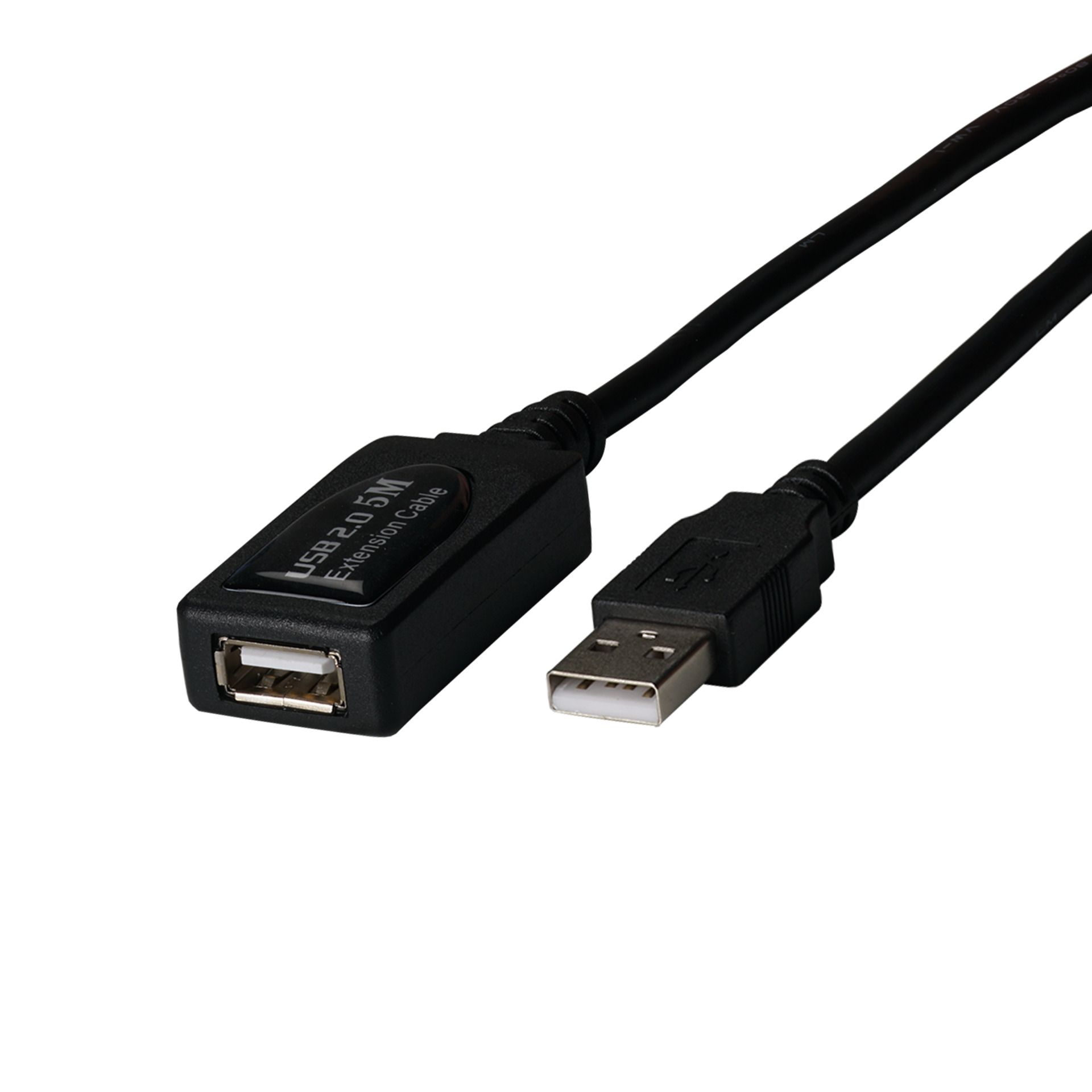 Kabel USB, A(St) => A(Bu),  5.0m, USB2.0, Repeaterkabel, schwarz,