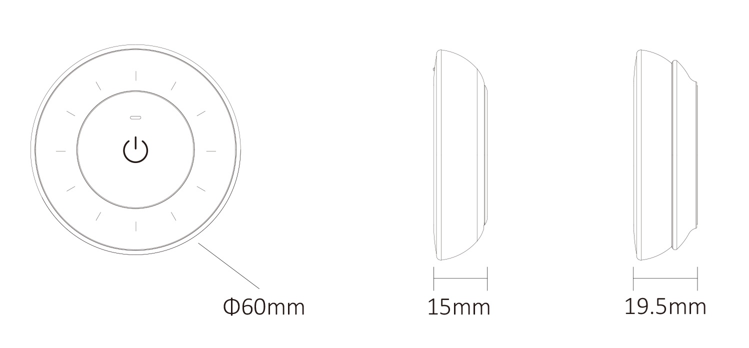 Synergy 21 LED Fernbedienung 2,4GHz dual white (CCT) + Dimm rund (b)*Milight/Miboxer*