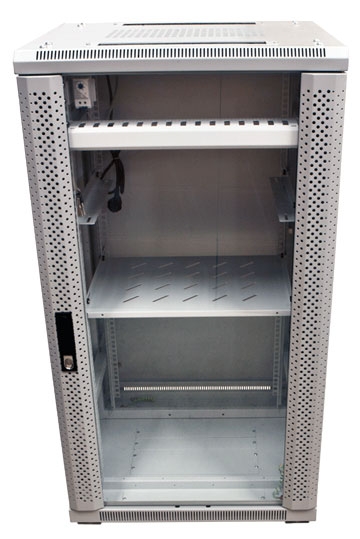 ALLNET 19"Schrank, 42HE, B600/T 900mm, Glastür, Lichtgrau, SNB-Serie,