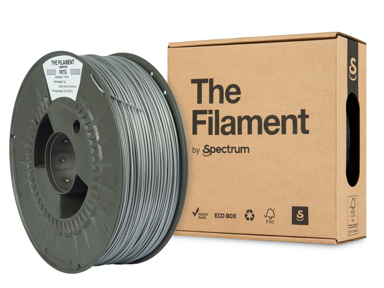 Spectrum Filaments TF-24021 3D printing material Polyethylene Terephthalate Glycol (PETG) Silver 1 kg