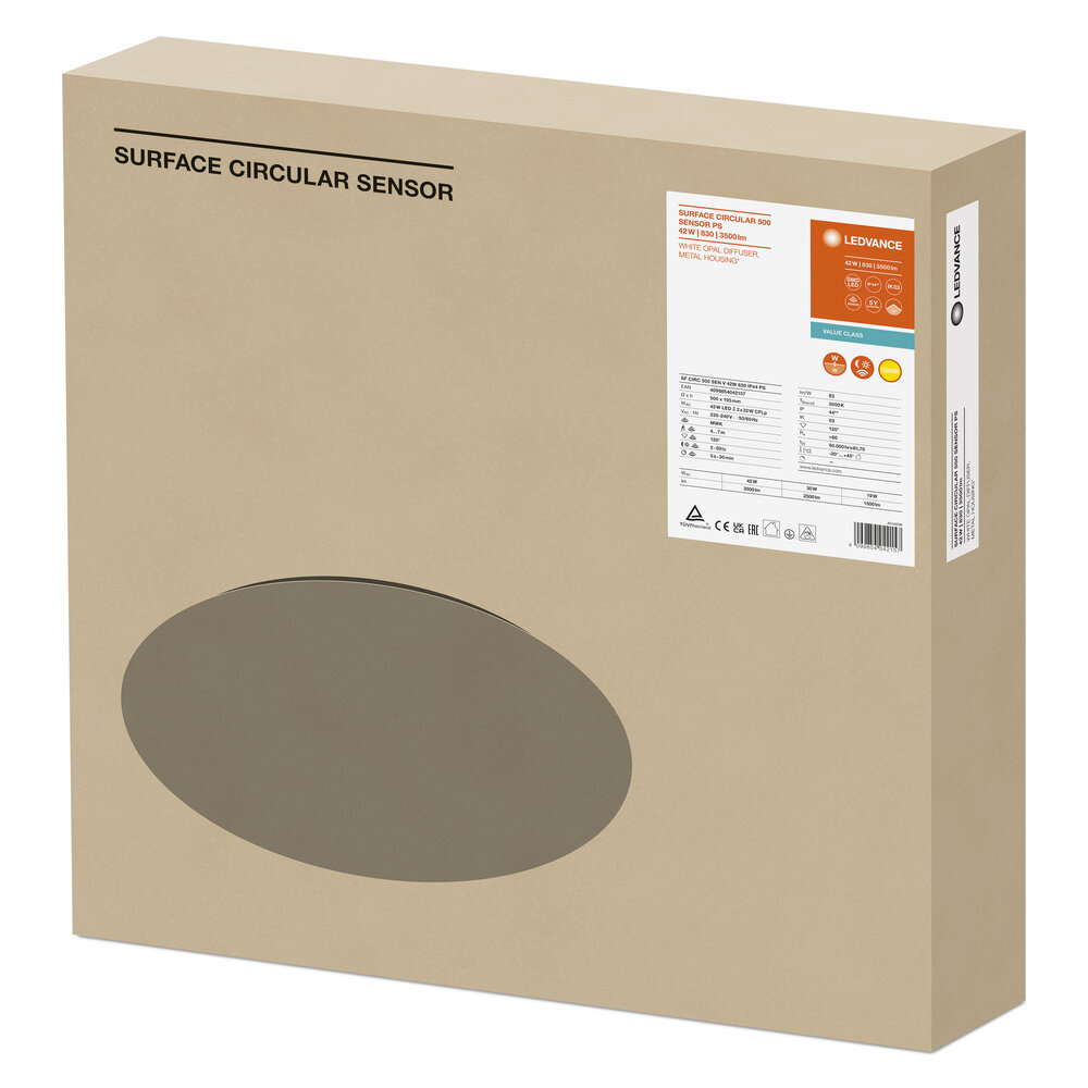 LEDVANCE SURFACE CIRCULAR 500 SENSOR PS 42W 830 IP44 PS