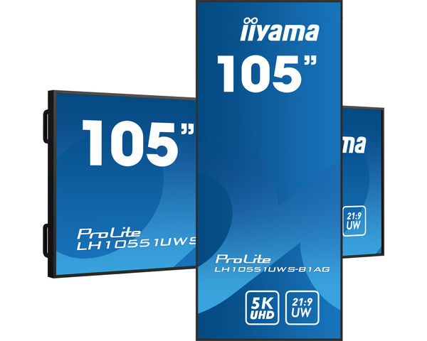 iiyama LH10551UWS-B1AG Signage Display Digital signage flat panel 2.67 m (105") LED 500 cd/m² UltraWide 5K HD Black 24/7