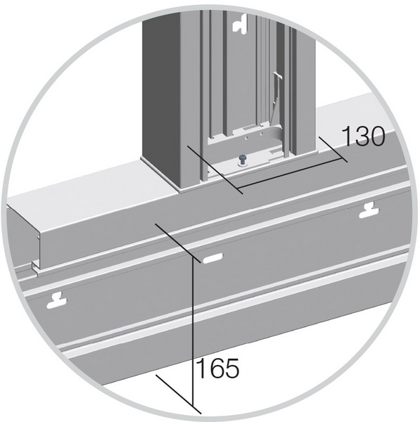 TEM Serie  Modul Brüstungskanal T-BEND MA165x65 PW
