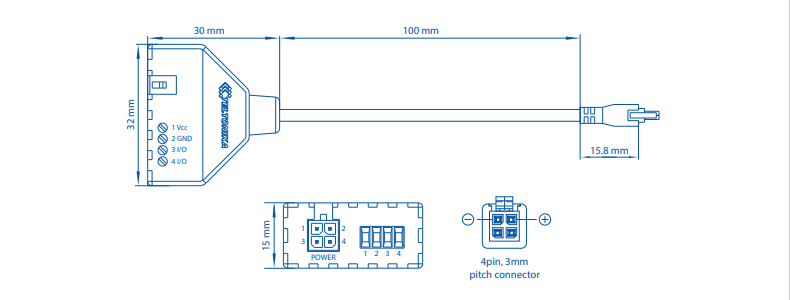 Teltonika · Zubehör · Power · 4-PIN Power Adapter with I/O Access