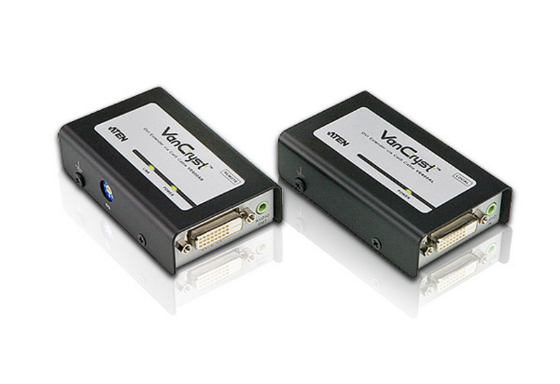Aten DVI Extender mit Audio, bis zu 60m mit 2x RJ-45 Kabel, Aten DVI Extender mit Audio, bis zu 60m mit 2x RJ-45 Kabel,
