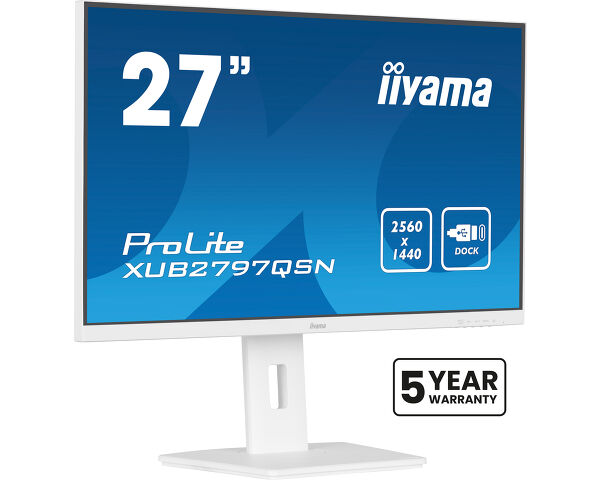 iiyama G-MASTER XUB2797QSN-W2 computer monitor 68.6 cm (27") 2560 x 1440 pixels Quad HD LED White