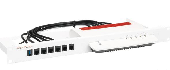 Rackmount.IT, Rack Mount Kit for AVM FRITZ!Box 5530 - 6850 - 7530, UTP(ungeschirmte) Kupplung/Patchkabel, 1HE/19",