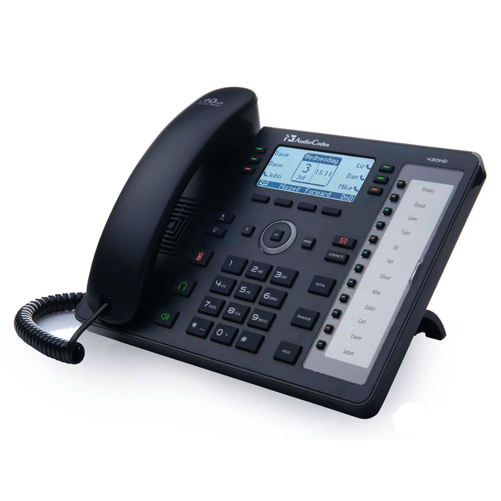 AudioCodes SfB IP-Phone 430HD, Gigabit, PoE, Black