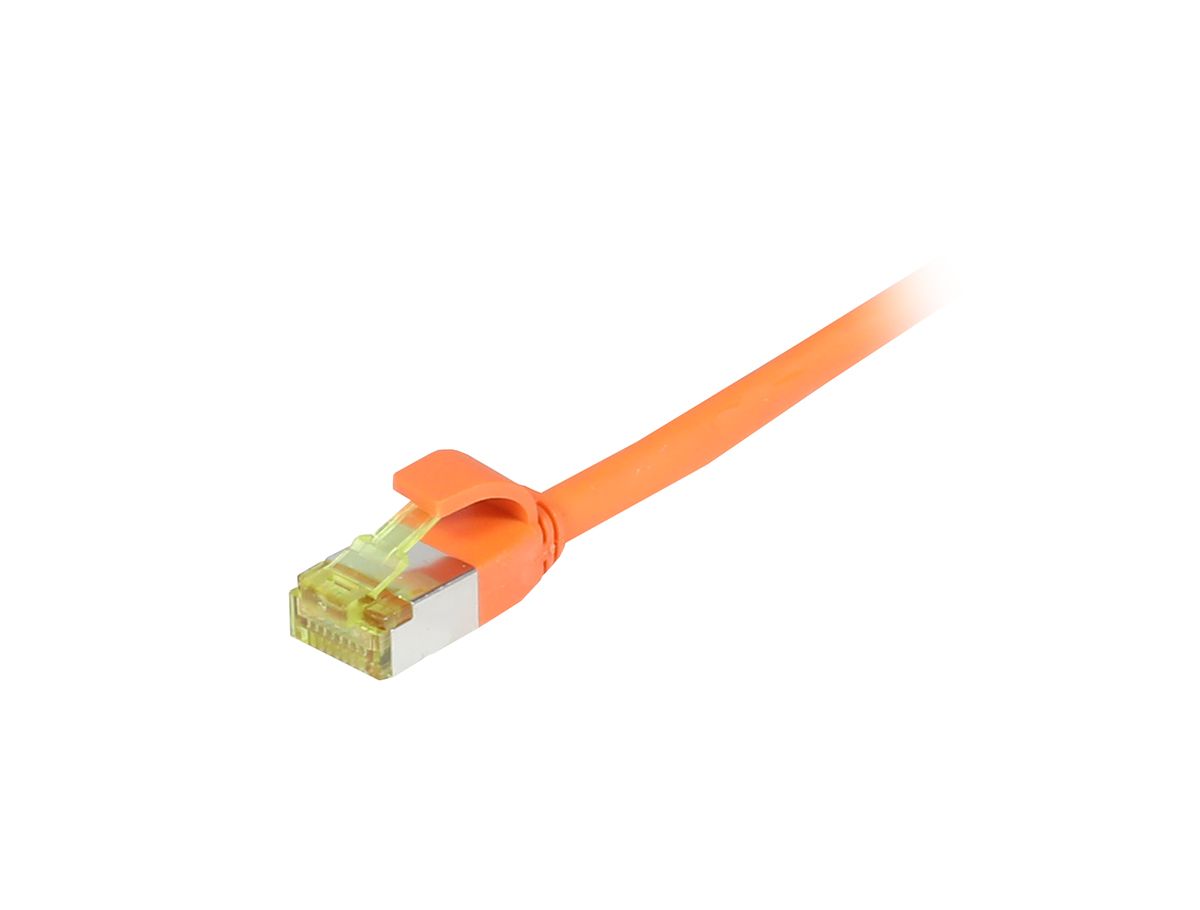 Synergy21 Patchkabel RJ45, CAT6A 500Mhz, 10m, Orange, S-STP(S/FTP), Slimline Rund D 4,5mm, TPE/LSZH(Superflex), AWG28, Mit CAT7 Rohkabel