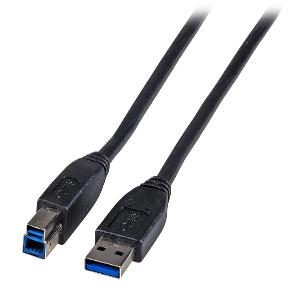 EFB Elektronik 3.0m USB 3.0 A/B USB cable USB 3.2 Gen 1 (3.1 Gen 1) 3 m USB A USB B 5 Gbit/s Black