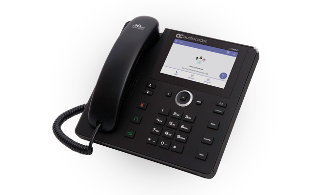 AudioCodes Teams C448HD IP-Phone PoE GbE black with an external power supply